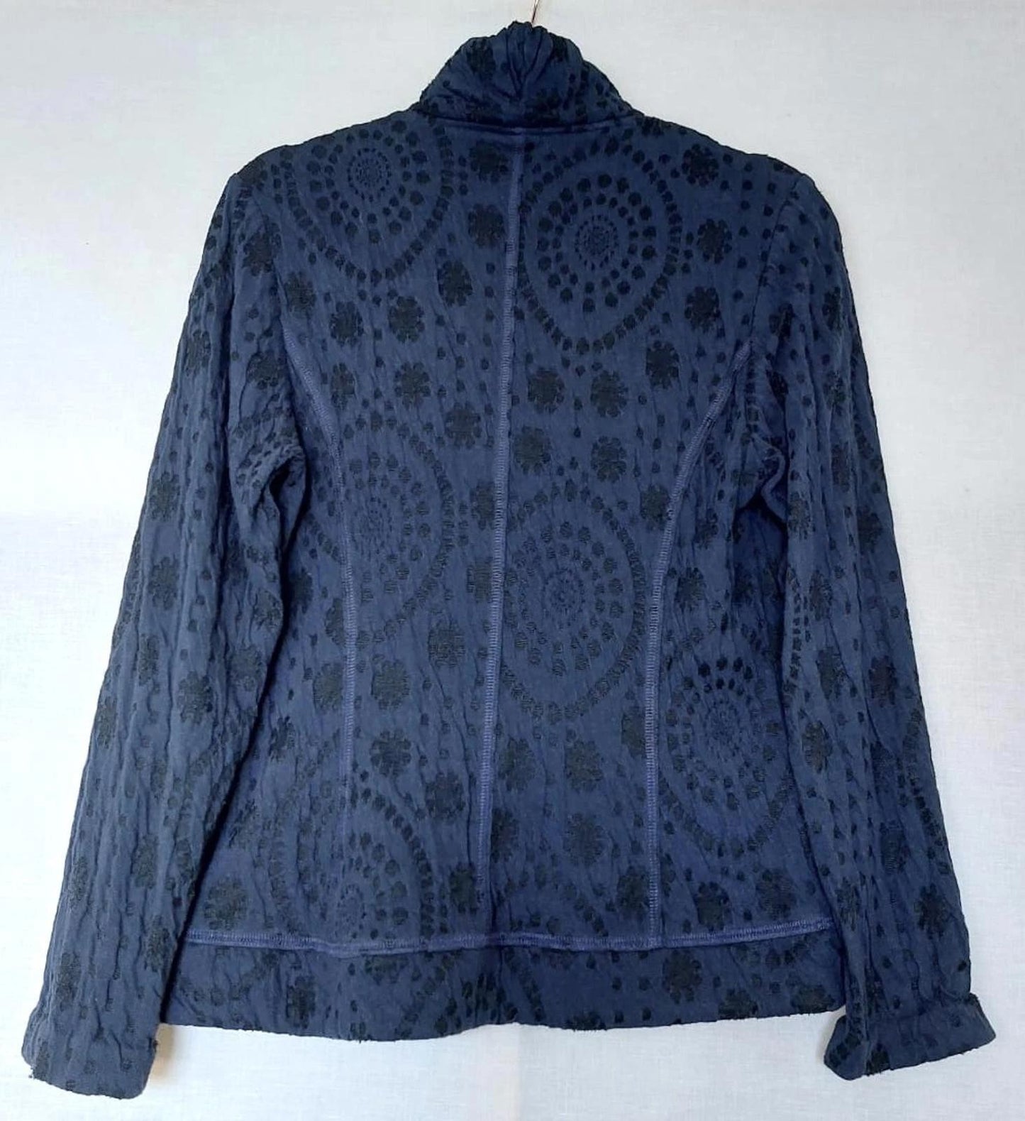 ROWLANDS Jacket 12 Inky Blue Jersey Button Through