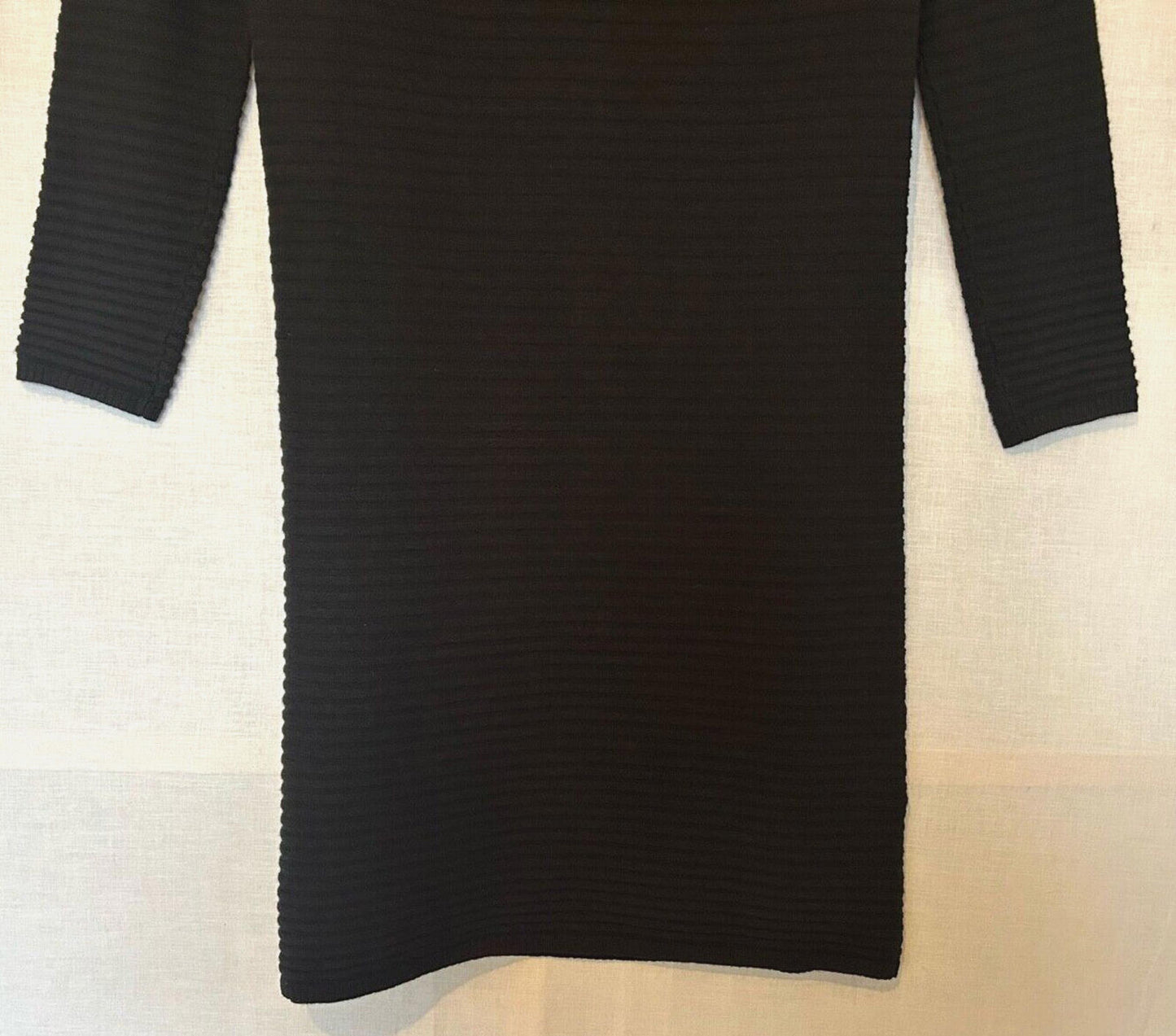 WINSER LONDON Dress XS Merino Wool Black Rib Knitted Style BNWT