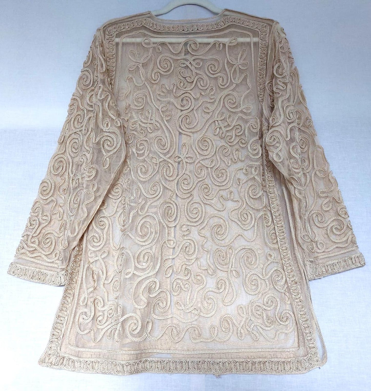 YEN Evening Jacket L/XL Champagne Soutache Embroidery Frog Fastenings BNWOT