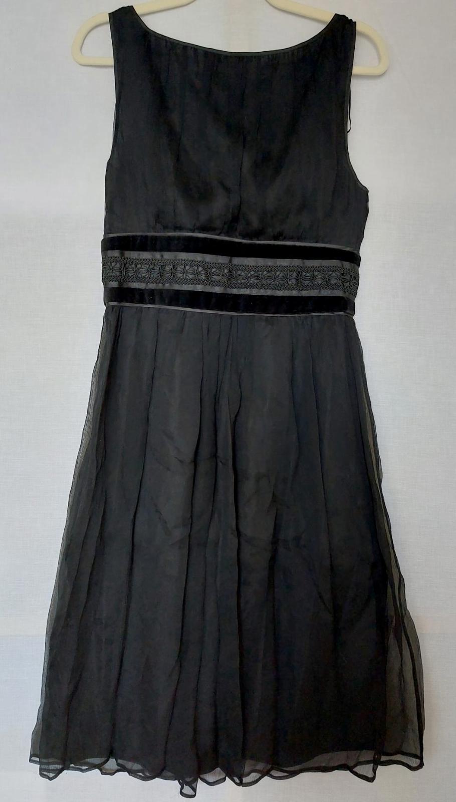Zara Evening Dress Black Medium Silk Velvet Lined Midi Length
