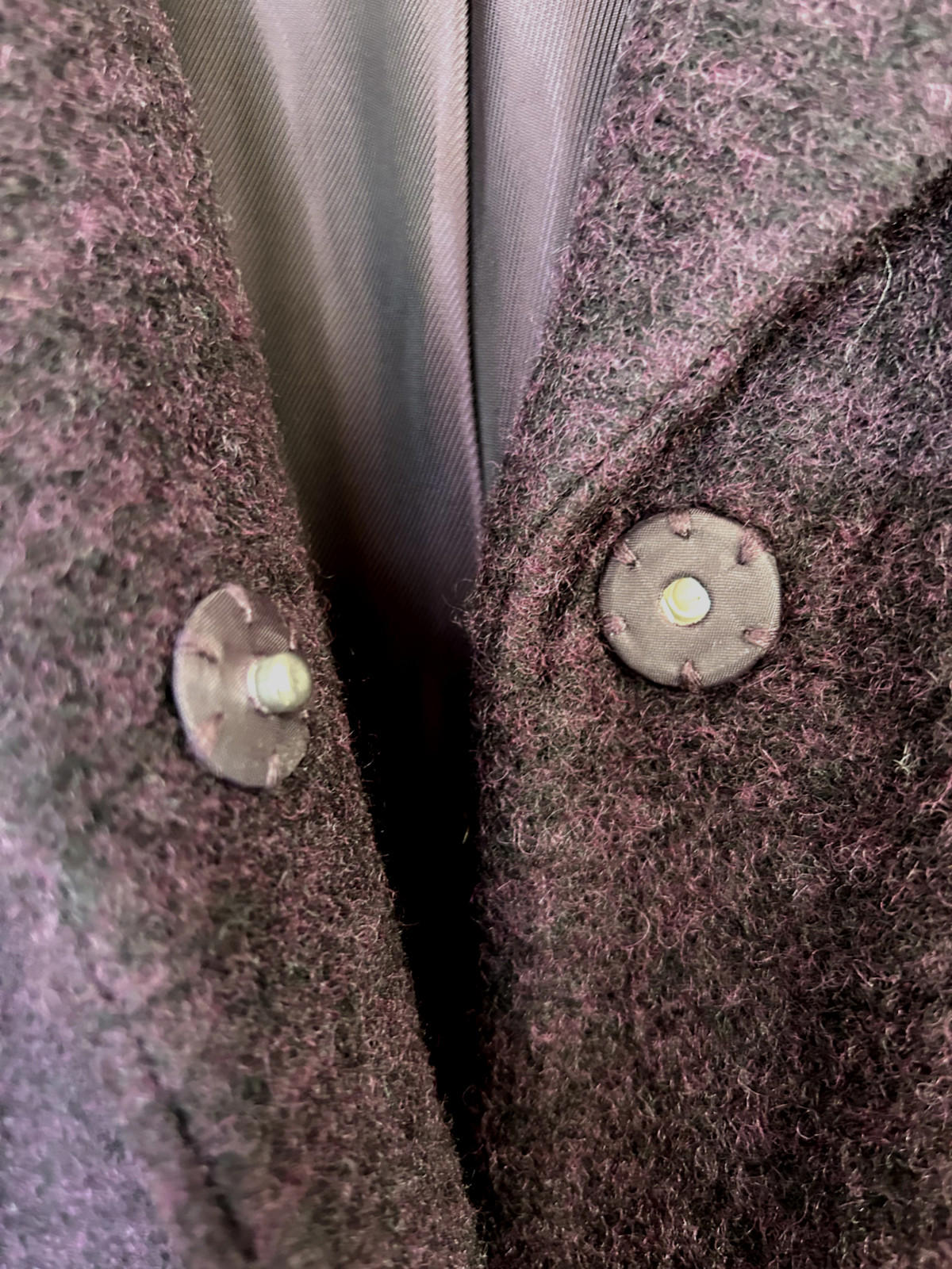 PER UNA Coat 16 Deep Purple Lined Mid-Length Wool Blend Pockets