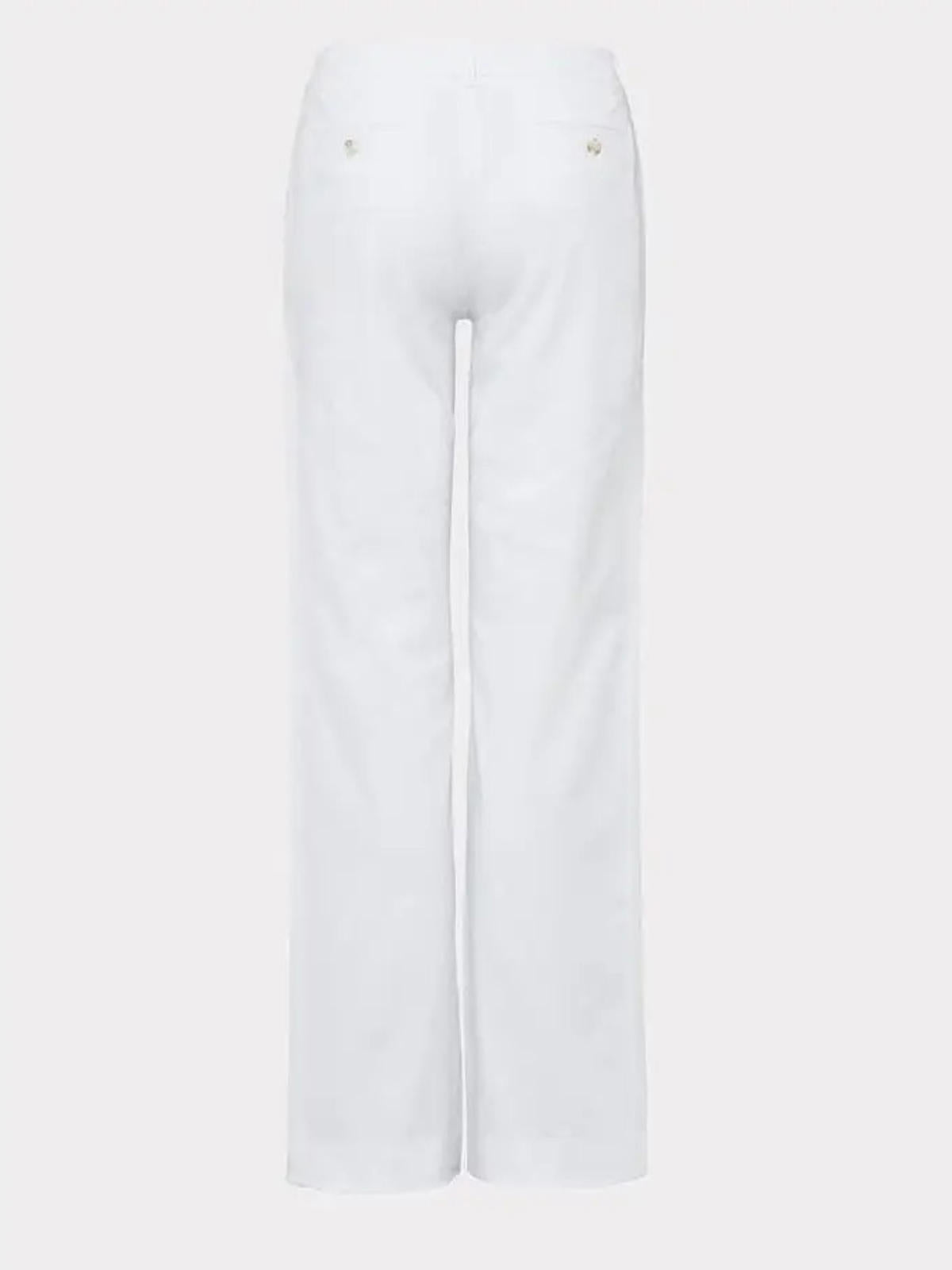 WINSER LONDON Trousers 14 White Cotton Twill Straight Leg Boyfriend Style BNWT