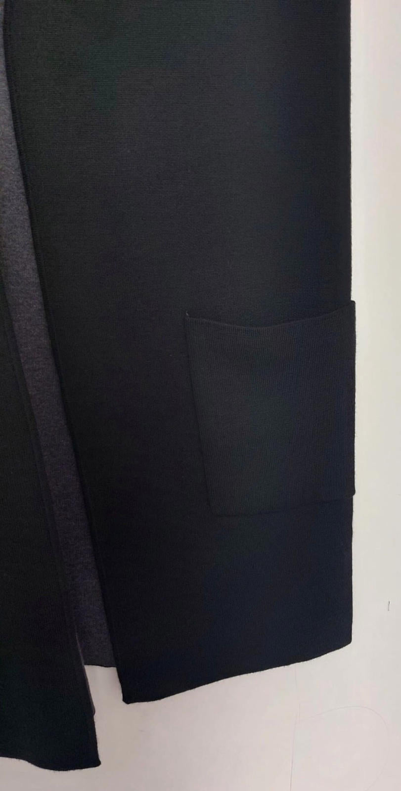 Winser London Gilet Large Black & Grey Pockets Edge to Edge Wool Blend BNWT!