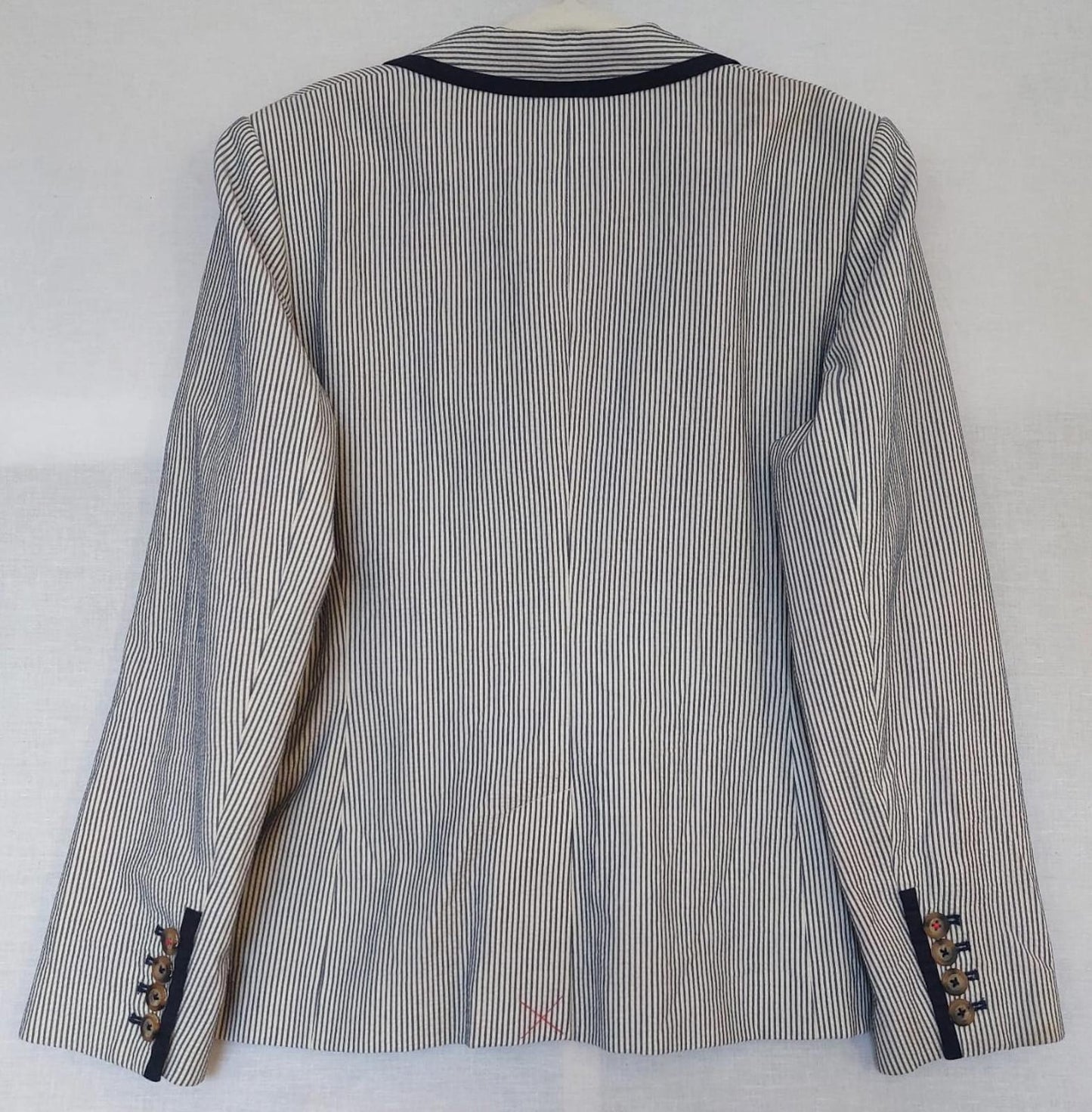 BODEN Jacket 22 Navy & White Stripe 100% Cotton Pockets Lined