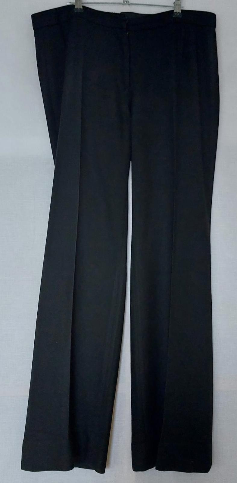 DONNA KAREN Trousers 18 Black Wool Tailored Style