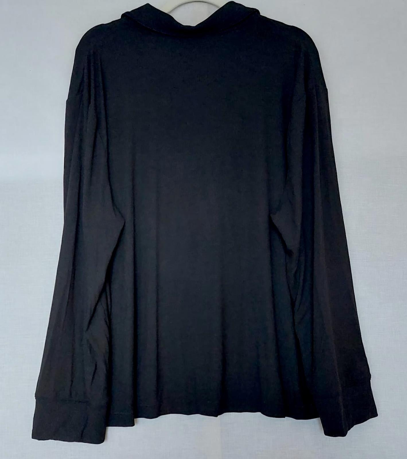 SKIMS Top 2X 16/18 Black Button Through Pocket Ribbed Lounge Top