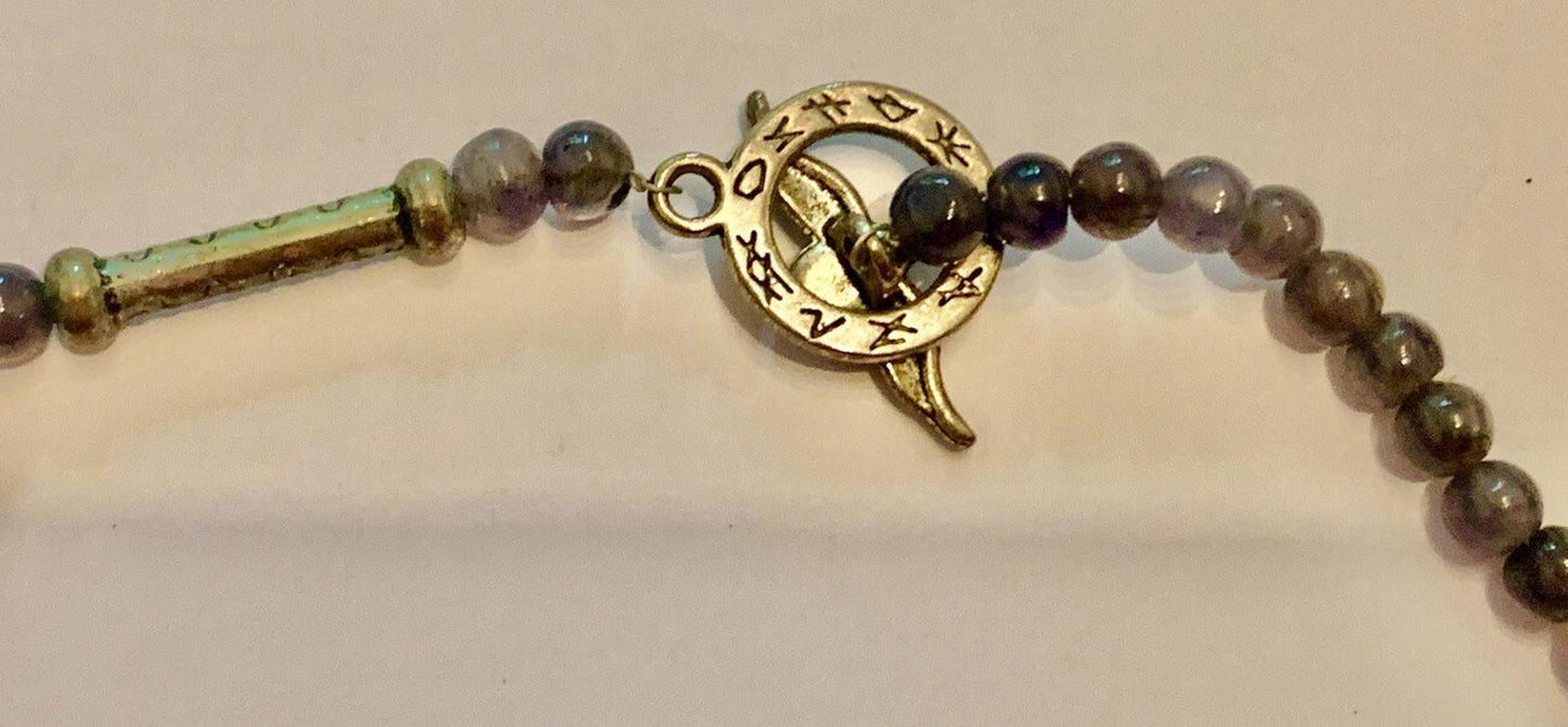 Necklace Lapis, Ocean Jasper, Fluorite, Ruby, Amazonite, Silver