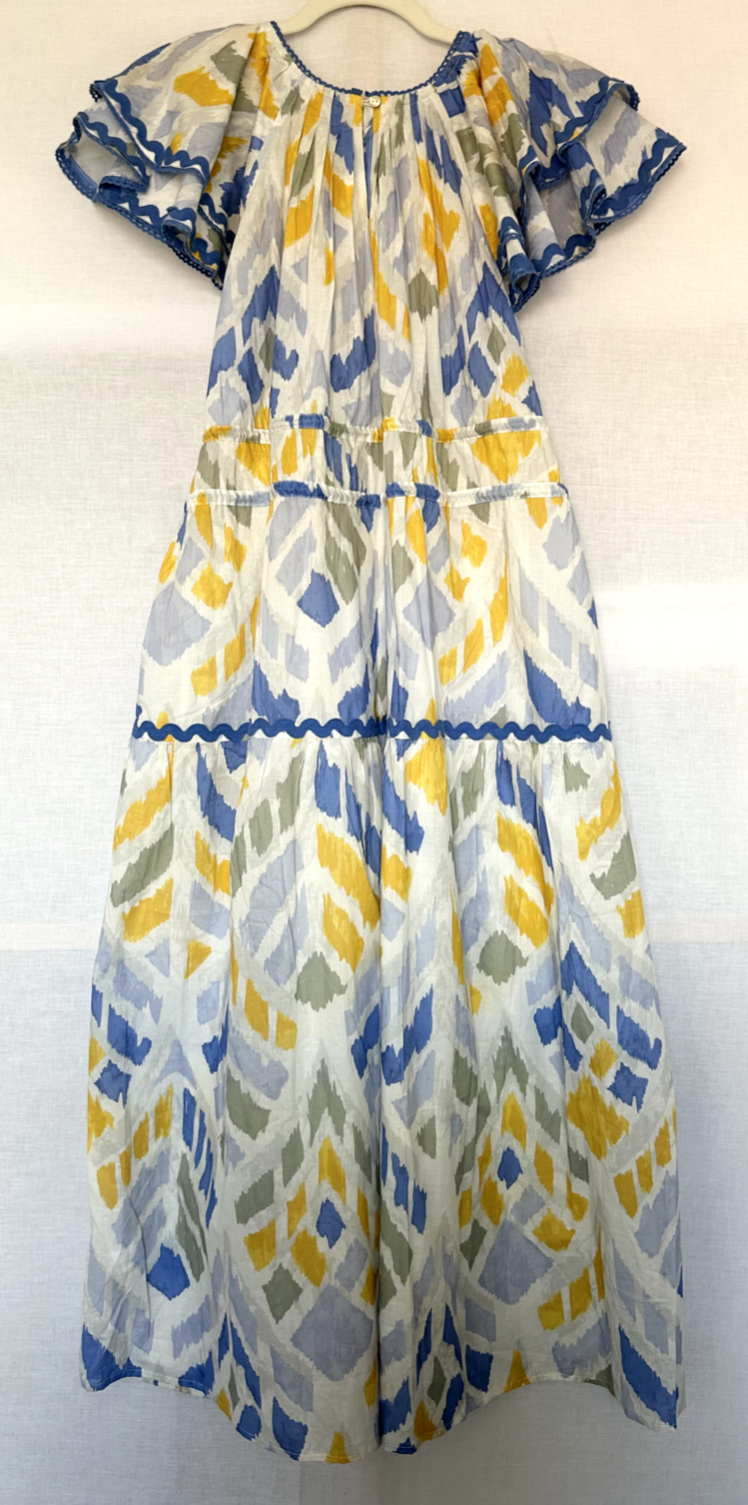 MONSOON Dress Medium Myla Cotton Tassel Embroidered Midaxi Length BNWT