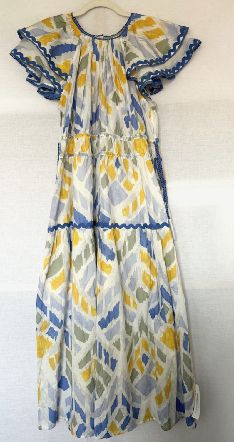 MONSOON Dress Medium Myla Cotton Tassel Embroidered Midaxi Length BNWT