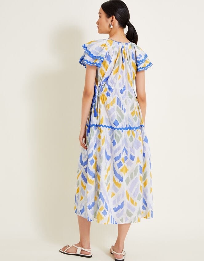 MONSOON Dress Medium Myla Cotton Tassel Embroidered Midaxi Length BNWT