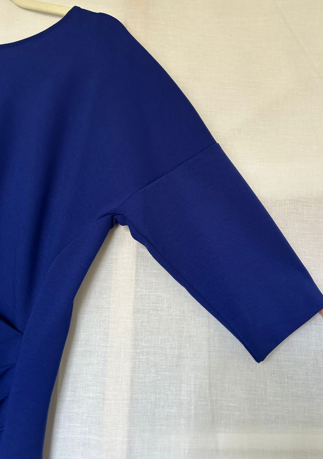WINSER LONDON Dress 14 Royal Blue 3/4 Sleeves Fitted Round Neckline BNWT
