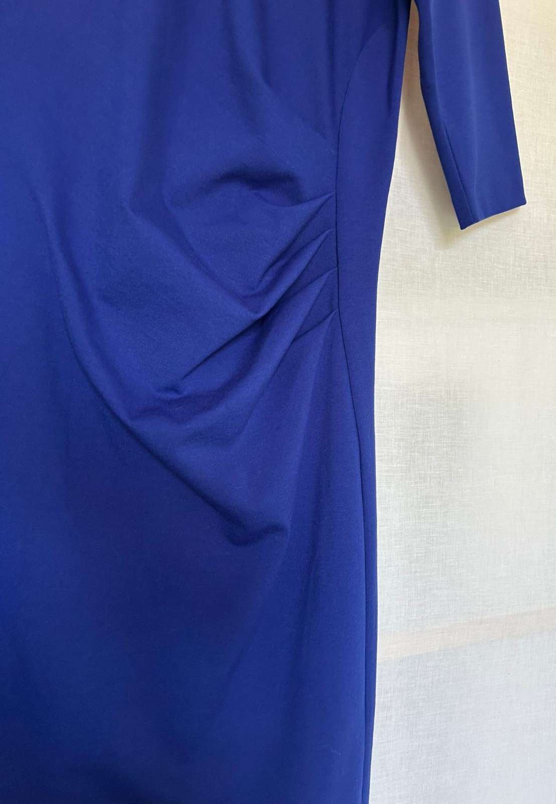 WINSER LONDON Dress 14 Royal Blue 3/4 Sleeves Fitted Round Neckline BNWT