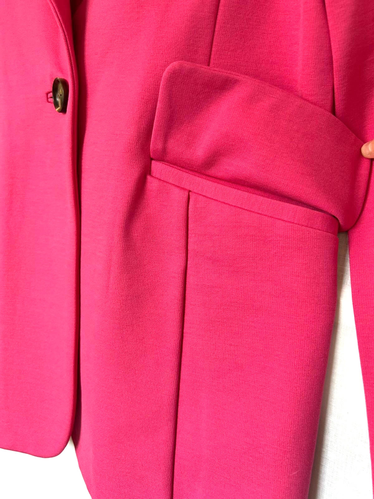 WINSER LONDON Jacket 12 Pink Buttons Ponte di Roma Long Sleeves Pockets BNWT