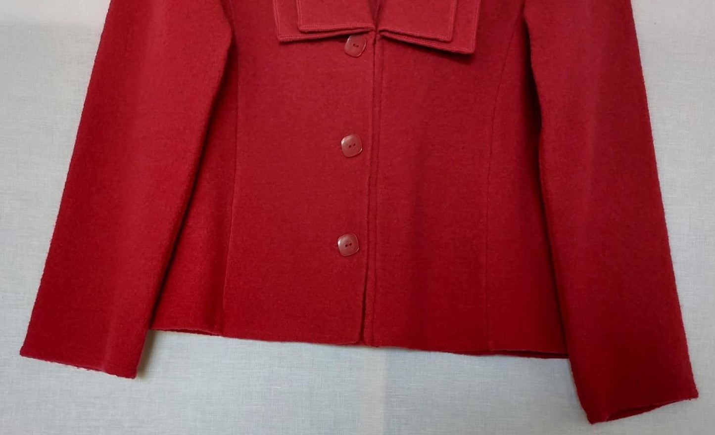 ALEX & CO Jacket 12 Red Wool Buttons Double Layered Collar