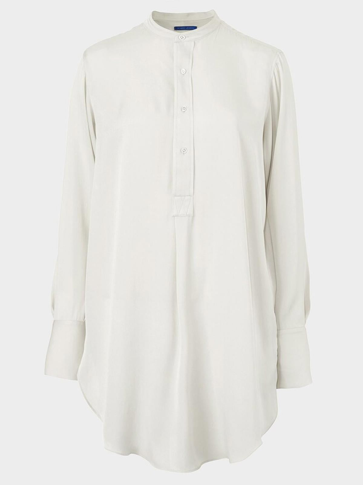 WINSER LONDON Tunic Large Ivory Silk Curved Hem Side Slits BNWOT