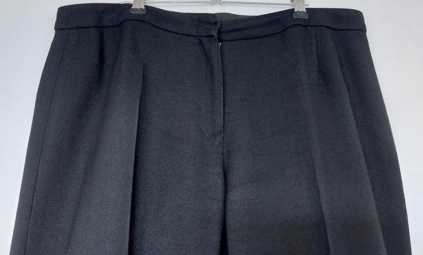 DONNA KAREN Trousers 18 Black Wool Tailored Style