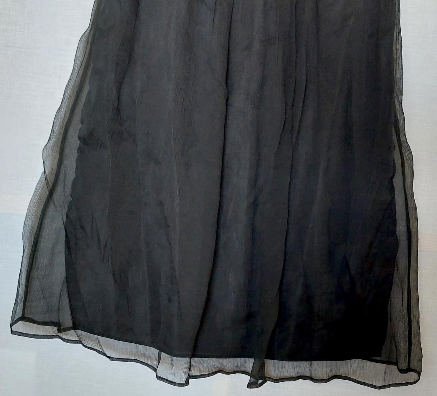 Zara Evening Dress Black Medium Silk Velvet Lined Midi Length