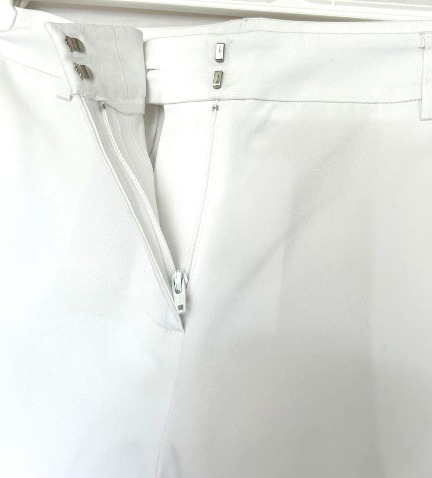 WINSER LONDON Trousers 14 White Cotton Twill Straight Leg Boyfriend Style BNWT