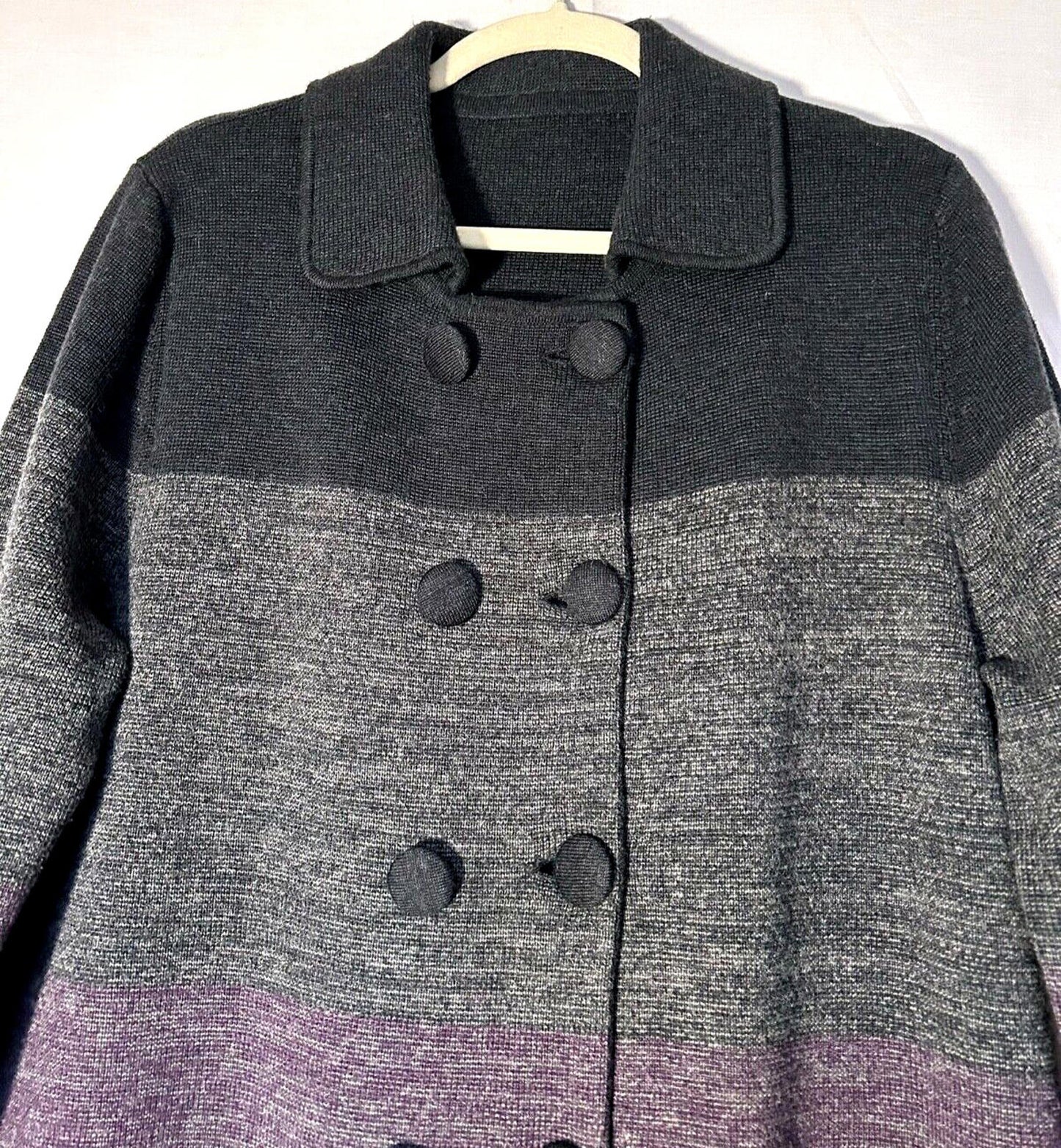 EAST Coat 14/16 Knitted Wool Blend Button Through Long Sleeves