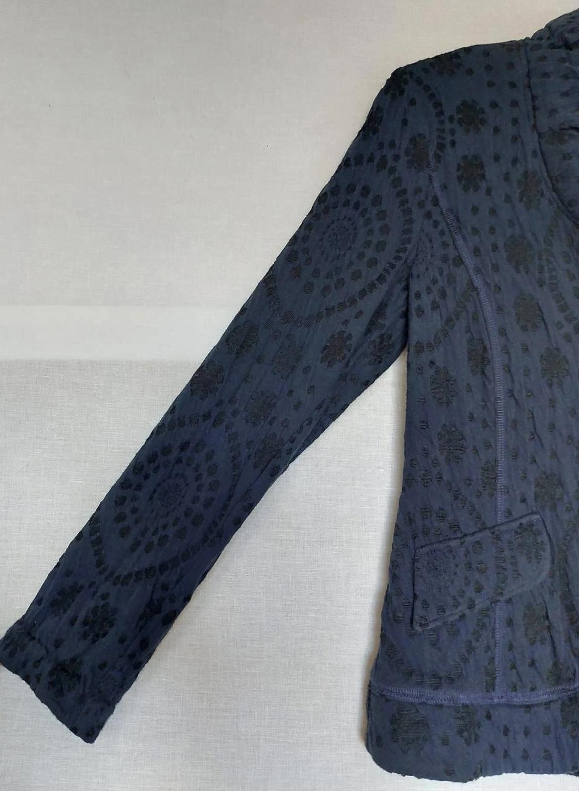 ROWLANDS Jacket 12 Inky Blue Jersey Button Through