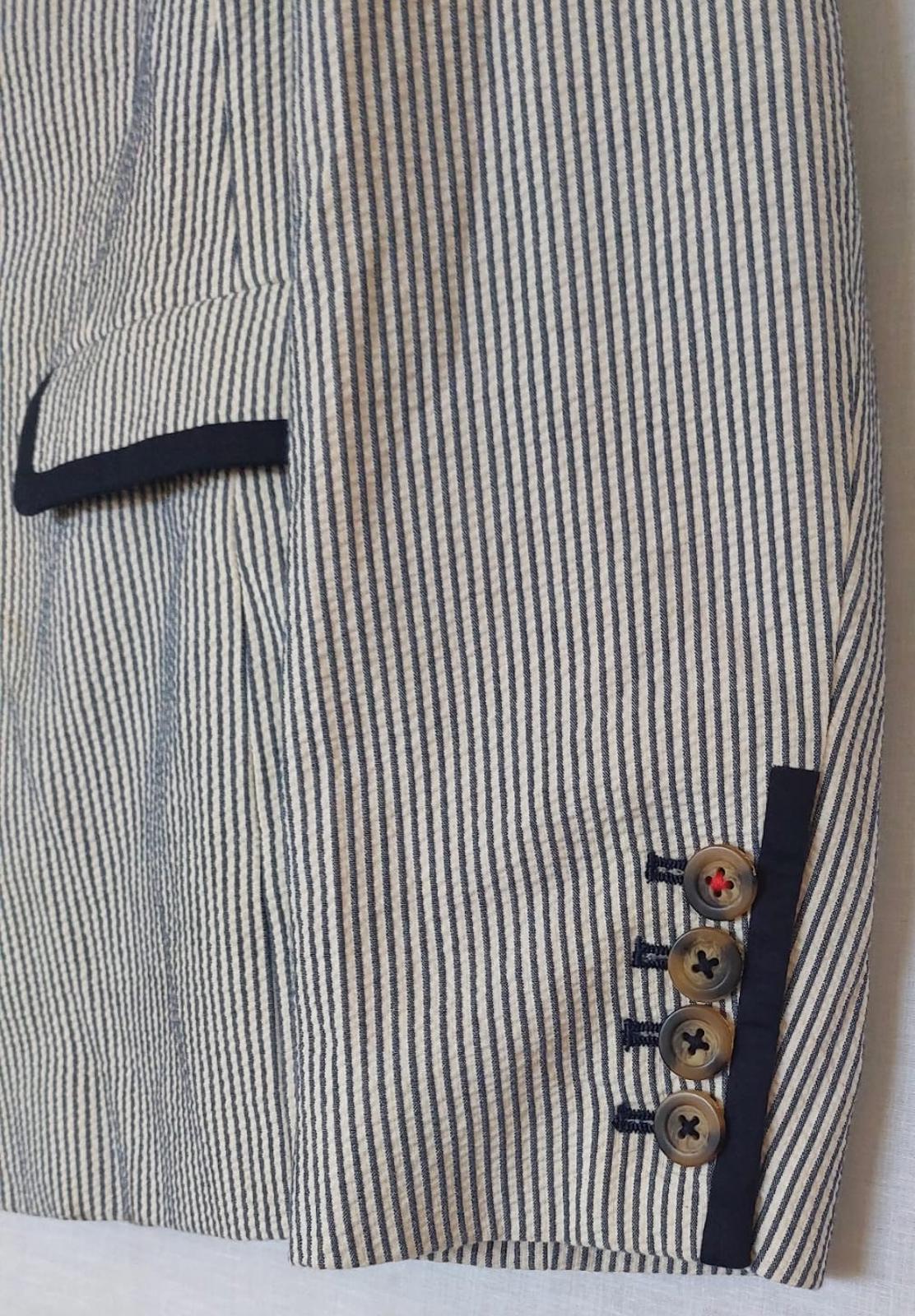 BODEN Jacket 22 Navy & White Stripe 100% Cotton Pockets Lined