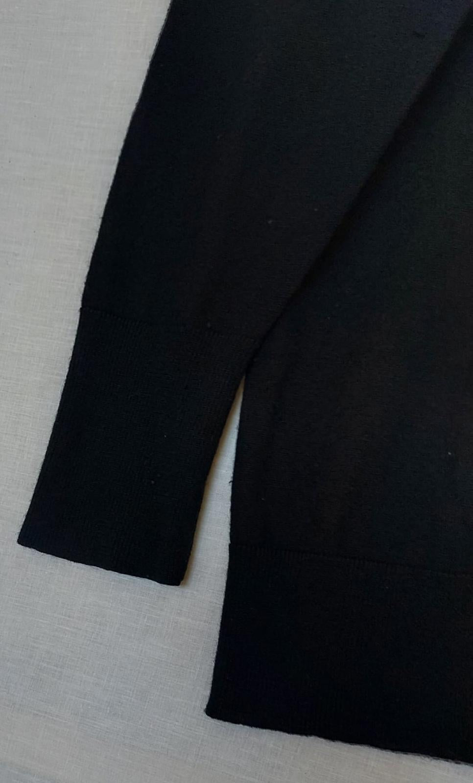 WINSER LONDON Roll Neck Jumper Large Black Lightweight Merino Wool Blend