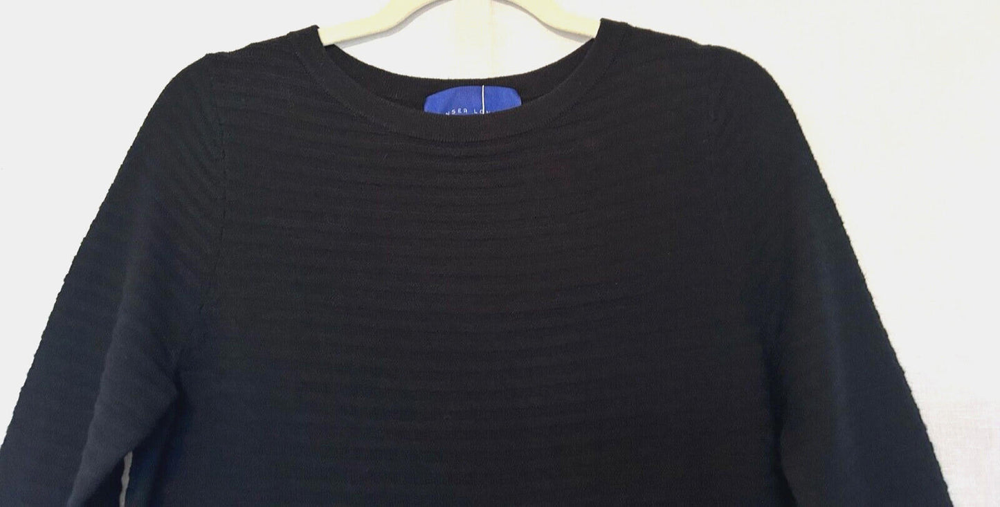 WINSER LONDON Dress XS Merino Wool Black Rib Knitted Style BNWT