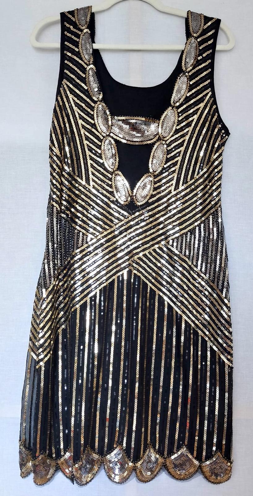 Evening Dress Medium Gold & Silver Sequins Charleston Style Beautiful BNWOT
