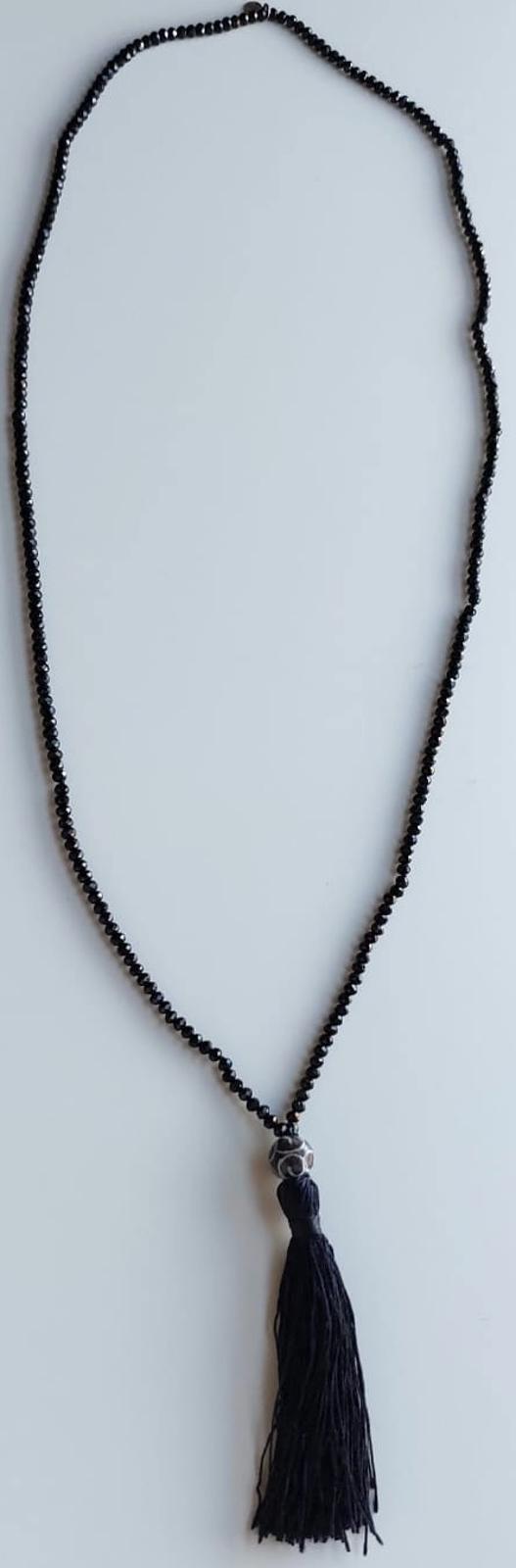 WINSER LONDON Necklace Black Swarovski Crystals Bead Tassel BNWOT