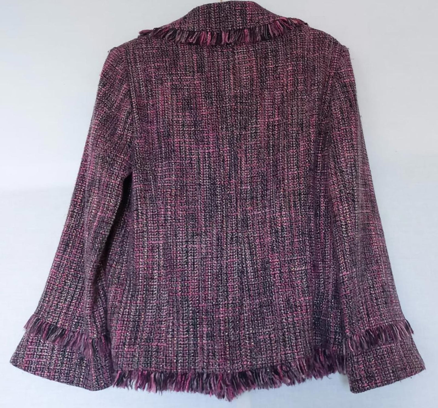 WINDSMOOR Jacket 12 Berry Pinks Fringing Belted Long Sleeves