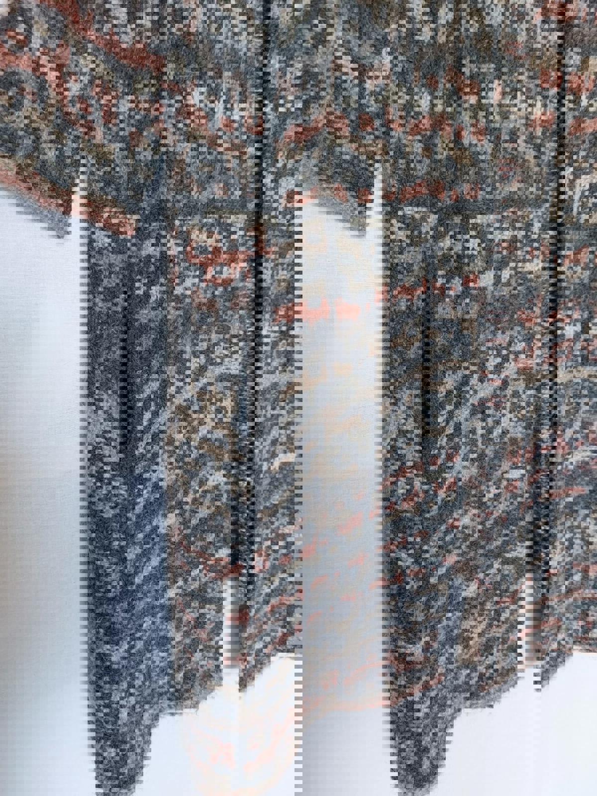 MONSOON XL Coatigan Pink Charcoal Pockets Long Sleeves Edge to Edge Style