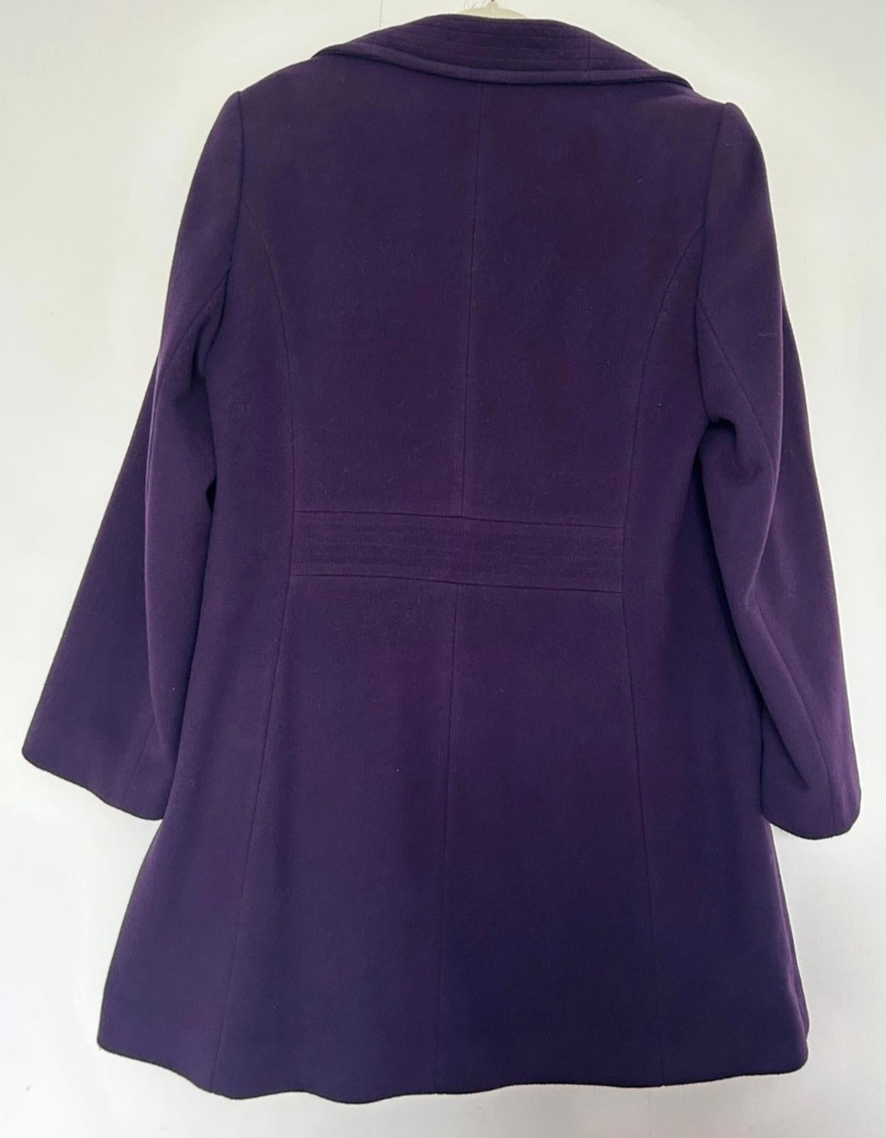 WINDSMOOR Coat 16 Purple Wool Blend Lined Buttons Pockets