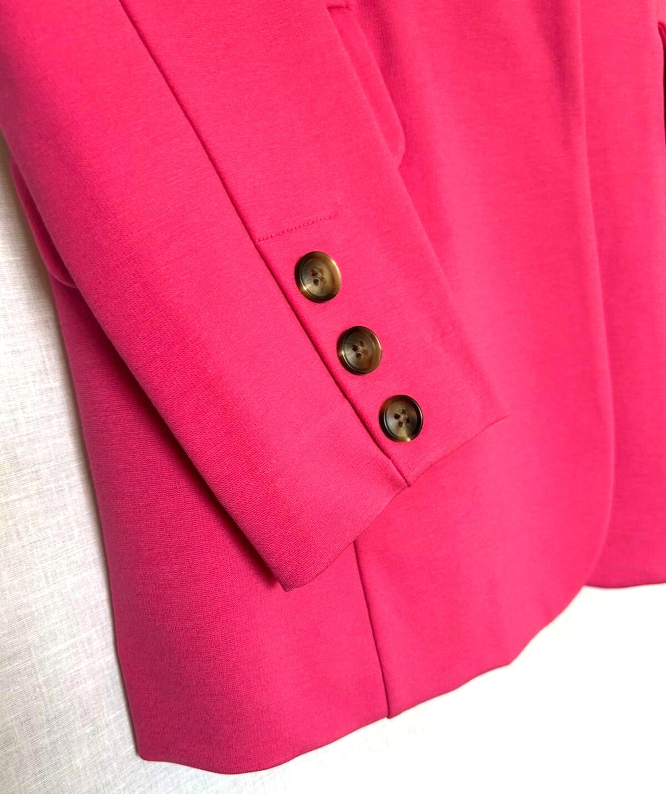 WINSER LONDON Jacket 12 Pink Buttons Ponte di Roma Long Sleeves Pockets BNWT