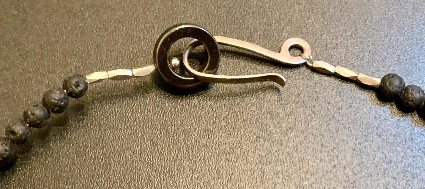 Necklace Chrysocolla Large Nuggets Silver Clasp Boho 23 ins