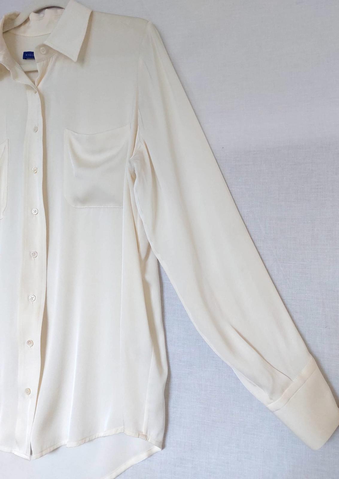 WINSER LONDON Blouse Large Ivory Silk Pockets Buttons Luxury BNWOT