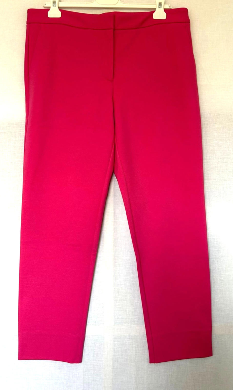 WINSER LONDON Cropped Trouser 14 Pink Classic Fit Zip Fastening Pockets BNWT