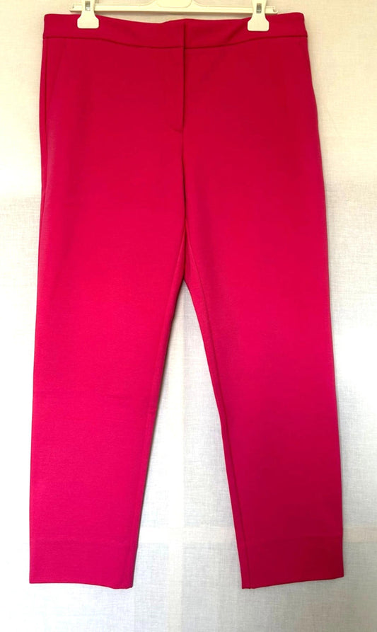 WINSER LONDON Cropped Trouser 14 Pink Classic Fit Zip Fastening Pockets BNWT