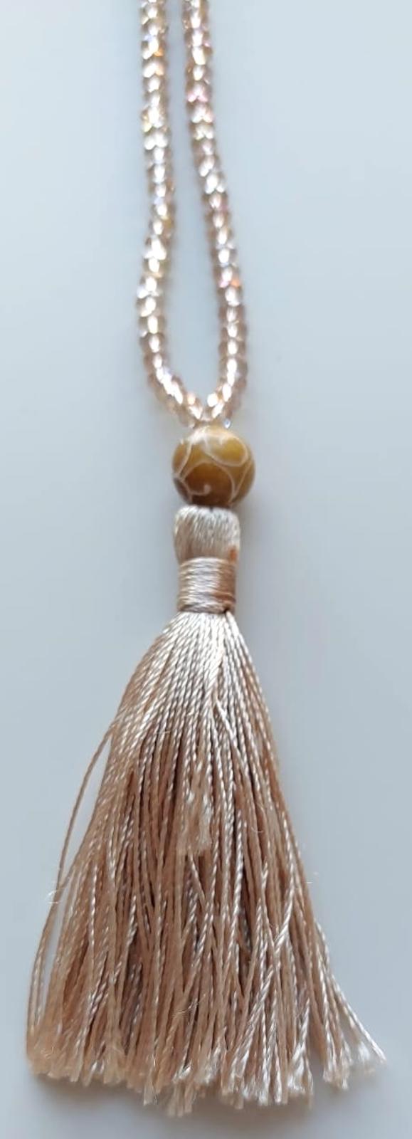 WINSER LONDON Necklace Champagne Swarovski Crystals Bead Tassel BNWOT
