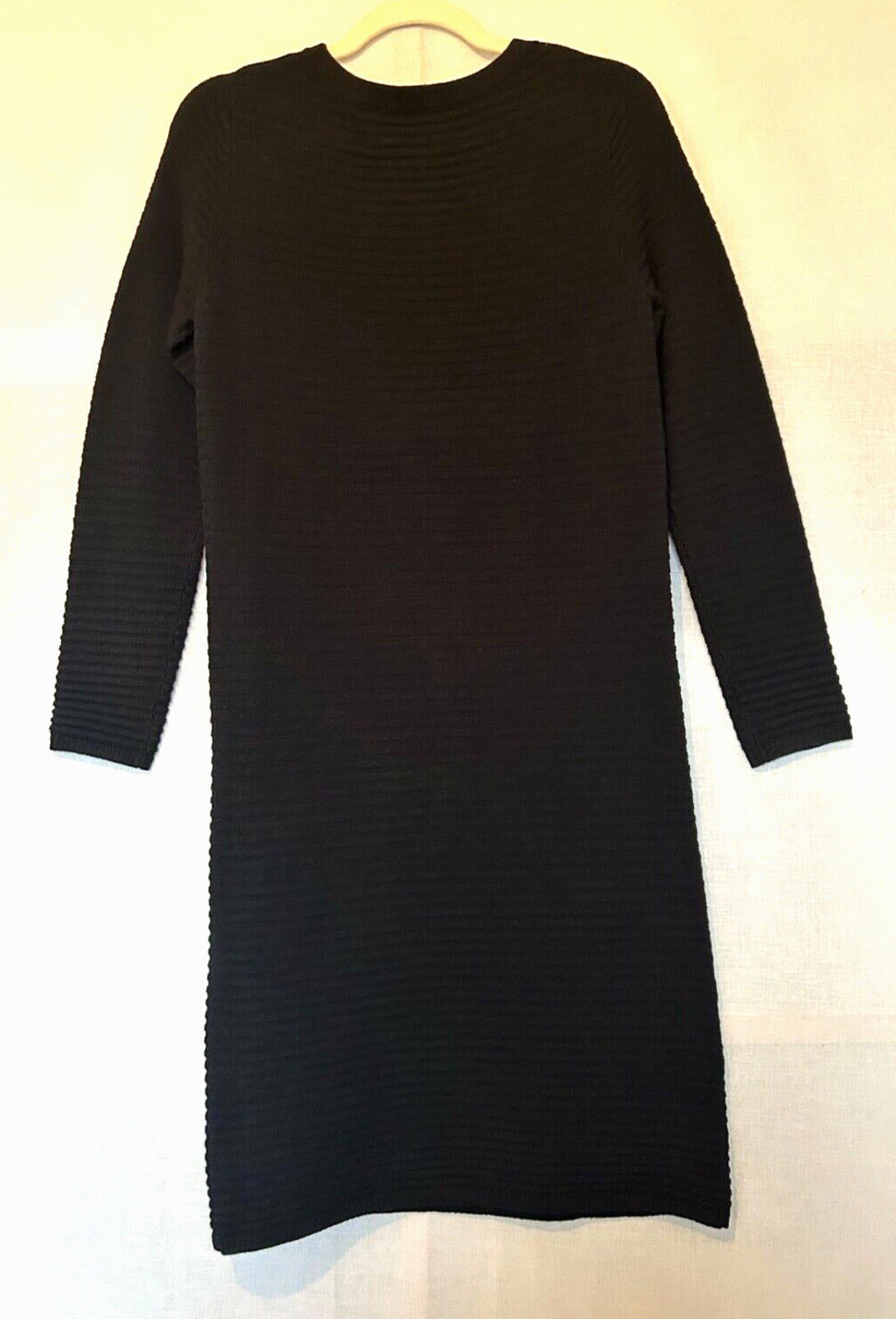 WINSER LONDON Dress XS Merino Wool Black Rib Knitted Style BNWT
