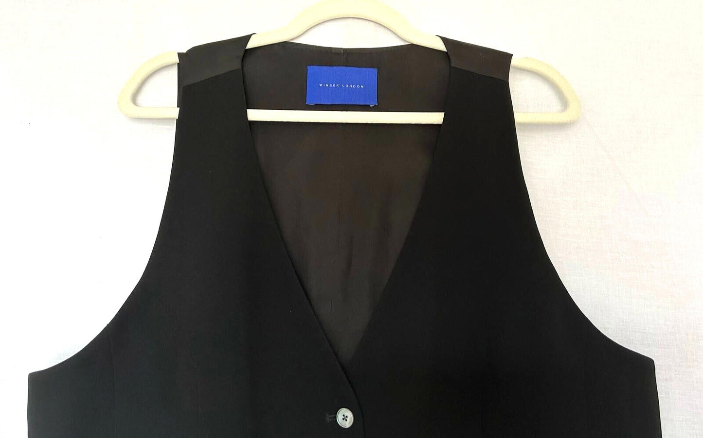 WINSER LONDON Waistcoat Large Satin Back Crepe V Neckline BNWOT