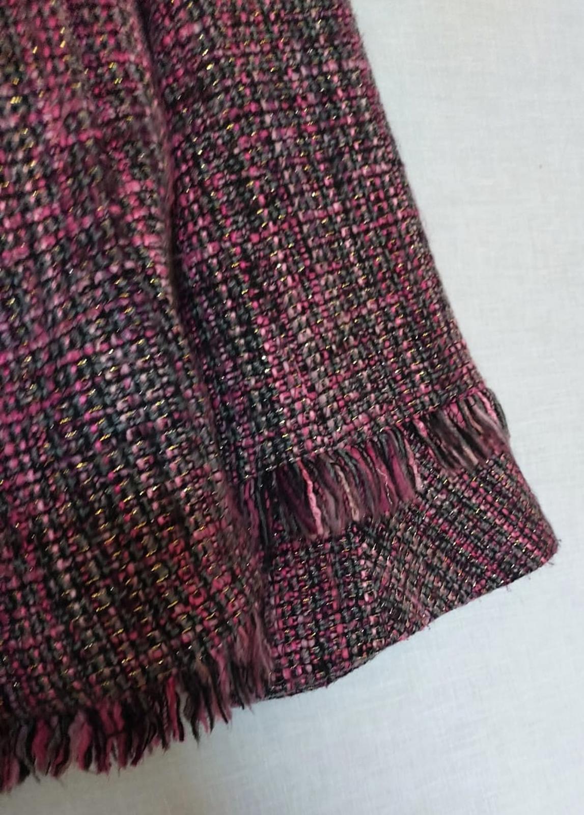 WINDSMOOR Jacket 12 Berry Pinks Fringing Belted Long Sleeves