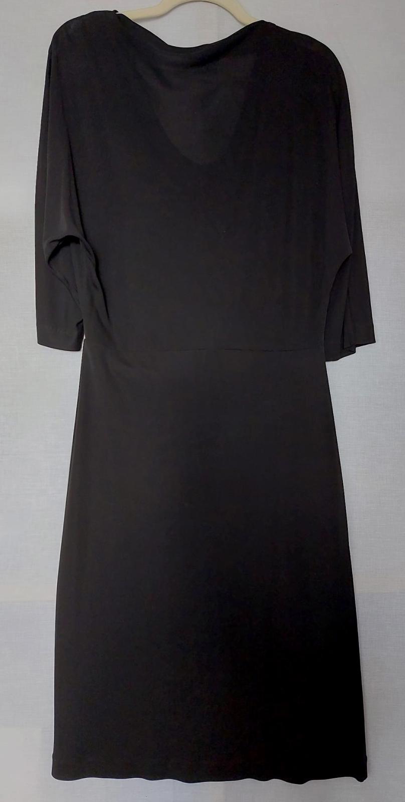 WINSER LONDON Dress 14 Black Cowl Neckline Elbow Length Sleeves