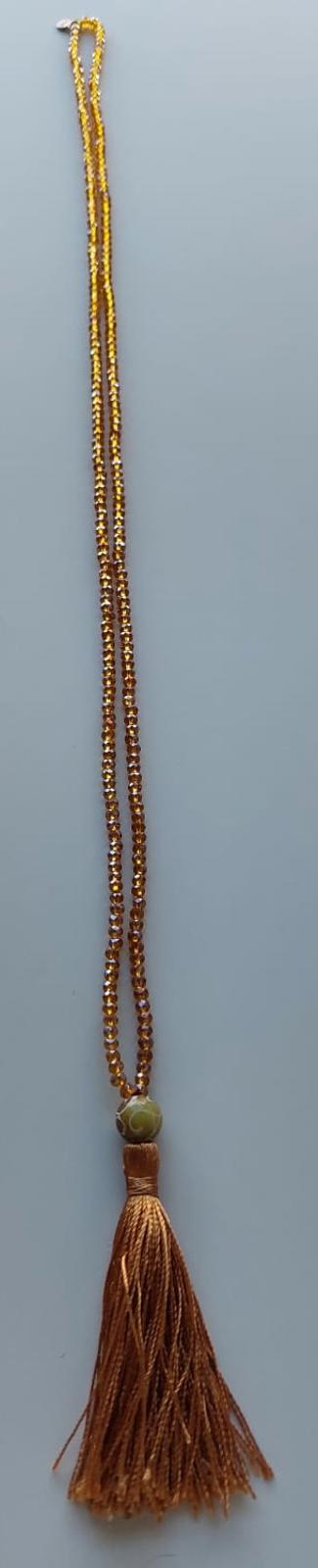 WINSER LONDON Necklace Cognac Swarovski Crystals Bead Tassel BNWOT