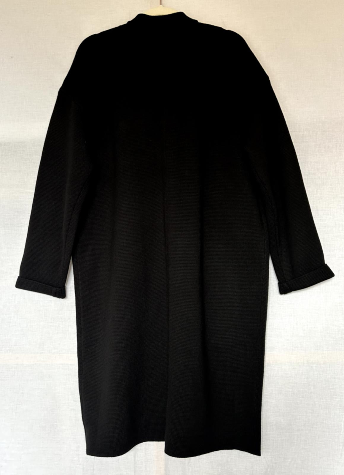 WINSER LONDON Coatigan XL Black Merino Wool Knit Pockets BNWOT