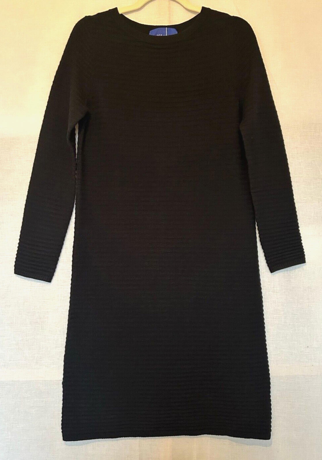 WINSER LONDON Dress XS Merino Wool Black Rib Knitted Style BNWT