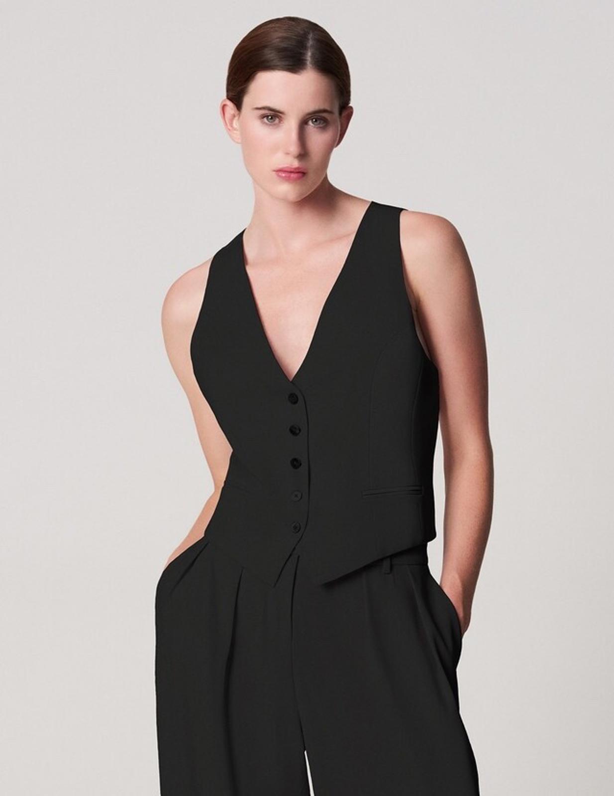 WINSER LONDON Waistcoat Large Satin Back Crepe V Neckline BNWOT