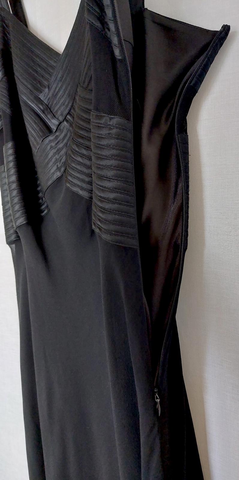 WINDSMOOR Evening Dress 12 Black 100% Silk Mid Length Lined