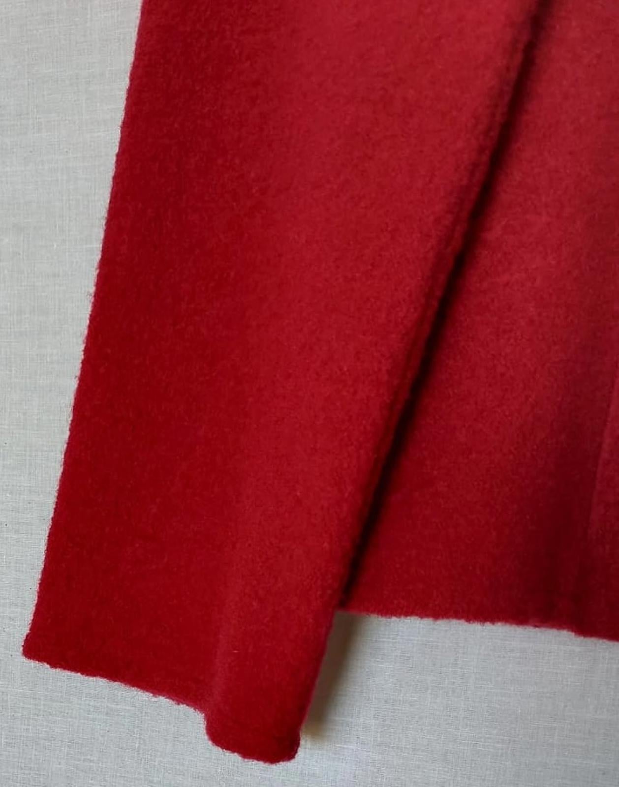 ALEX & CO Jacket 12 Red Wool Buttons Double Layered Collar