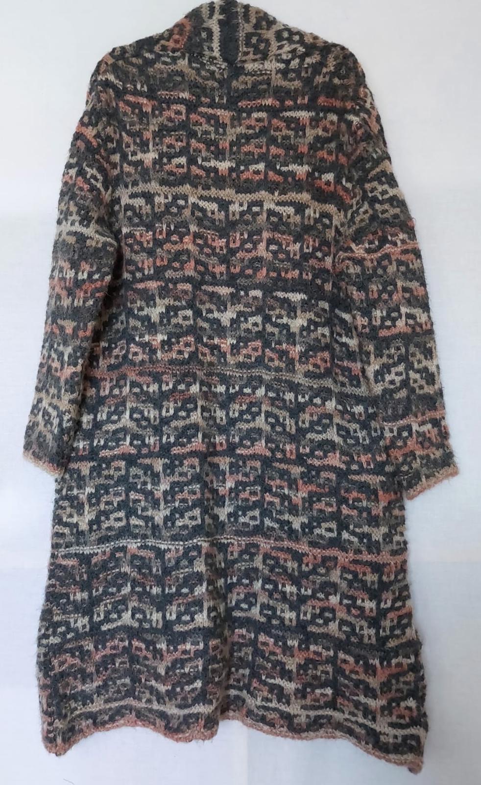 MONSOON XL Coatigan Pink Charcoal Pockets Long Sleeves Edge to Edge Style