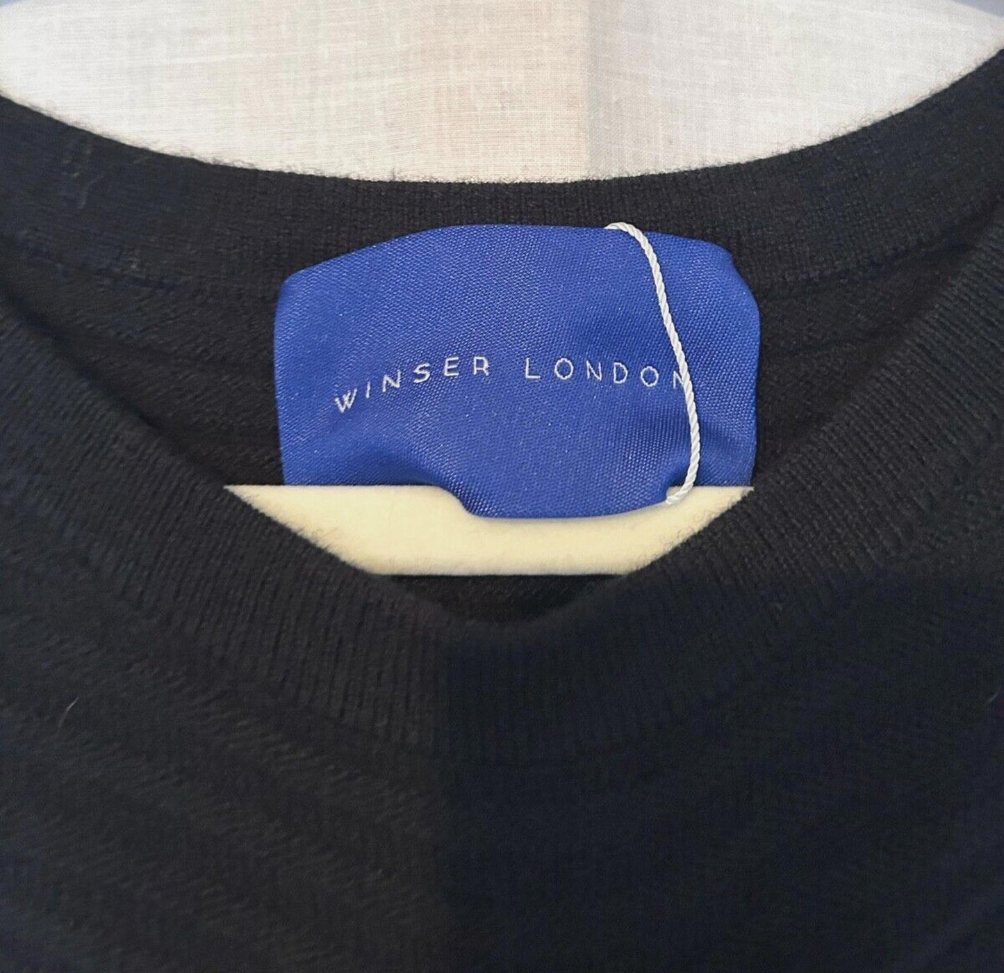 WINSER LONDON Dress XS Merino Wool Black Rib Knitted Style BNWT